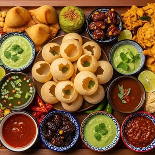 Royal Chaat (Paani Puri, Samosa Chaat, Sev Dahi Puri)