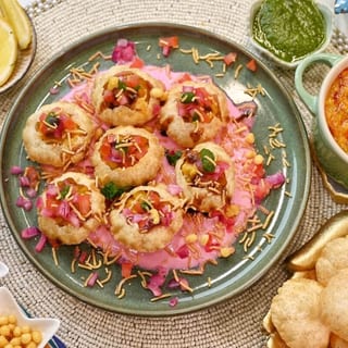 Chat Medley (Dahi Puri, Aloo Tikki, Bhel Puri)